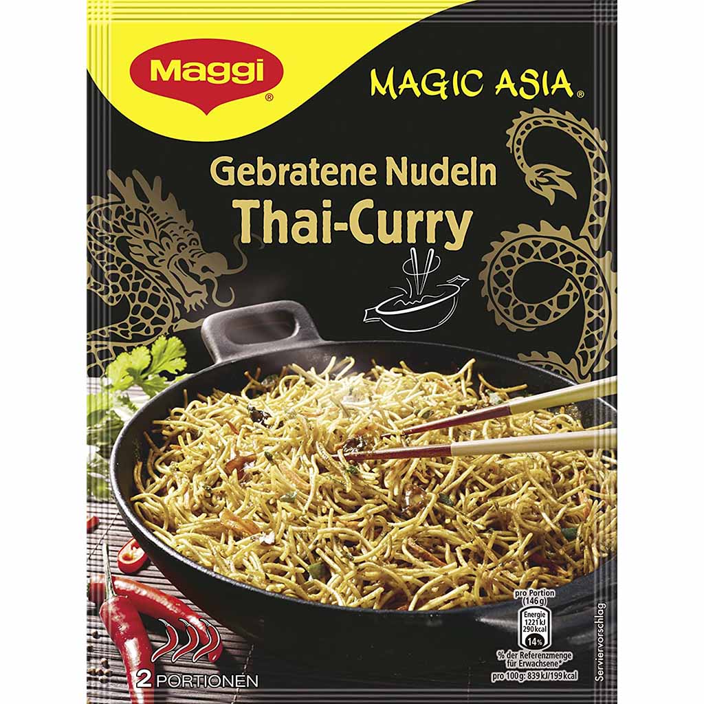 Maggi Magic Asia gebratene Nudeln Thai-Curry 130g MHD:28.2.25