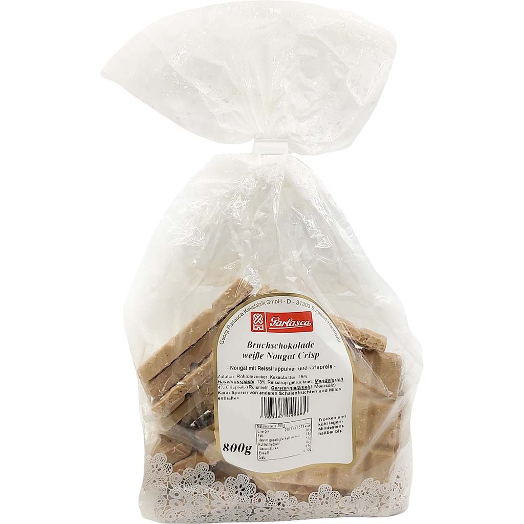 Parlasca Schokoladenbruch weiße Nougat Crisp 800g