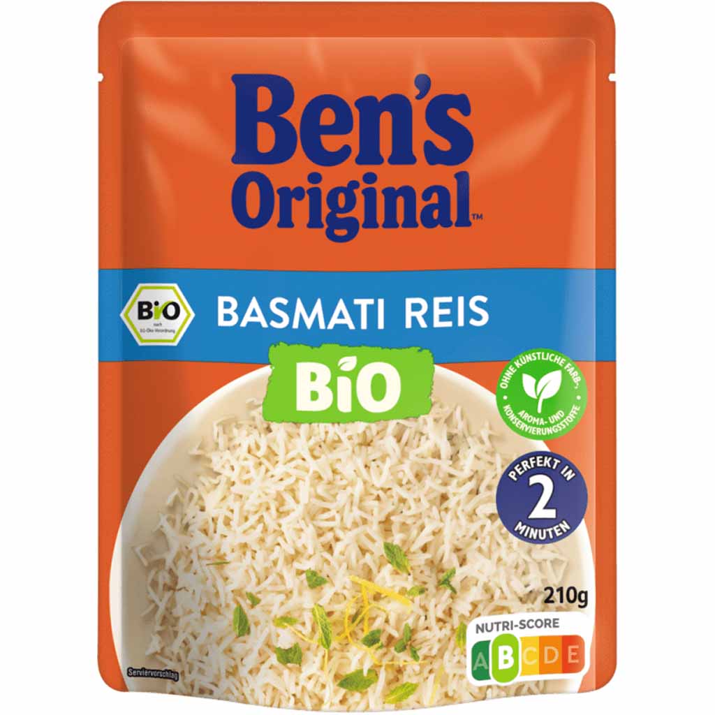 6x Bens Original Express Bio Basmati-Reis á 210g=1260g MHD:18.3.24