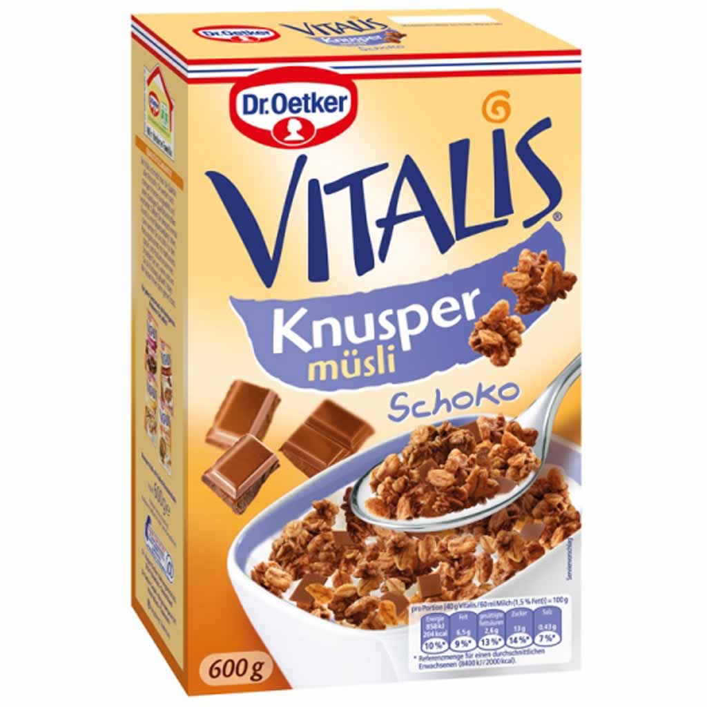 Dr.Oetker VITALIS Knusper Müsli Schoko 600g MHD:30.3.25