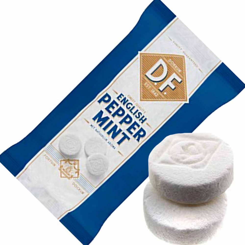 1kg D.F. English Pepper Mint - Englische Pfefferminzbonbons (5x200g) MHD:11/20