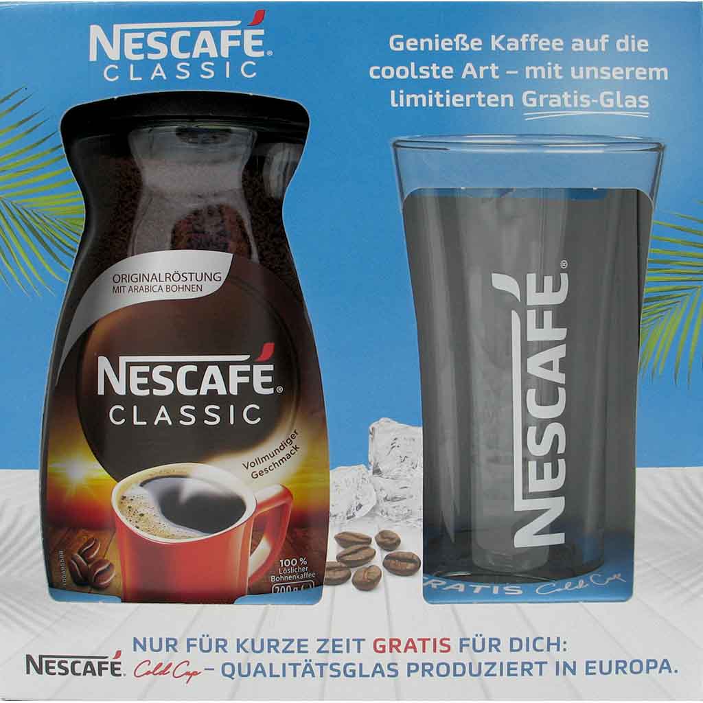 Nescafe Classic löslicher Bohnenkaffee 200g + Gratis Cold Cup MHD:30.5.24