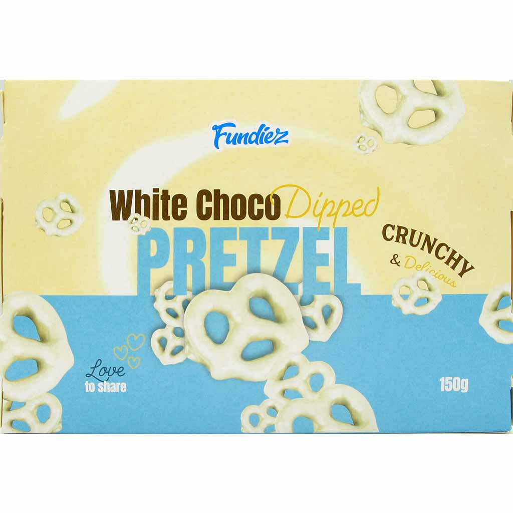 Fundiez White Choco Dipped Pretzel 150g MHD:30.4.22