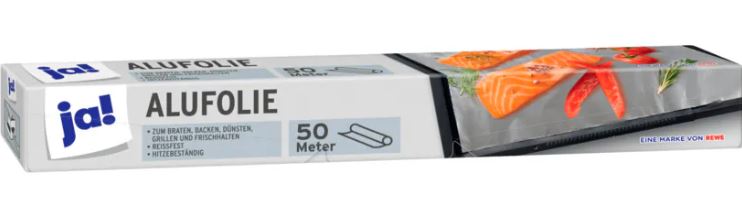 JA! Alufolie 30 Zentimeter breit 50 Meter Rolle