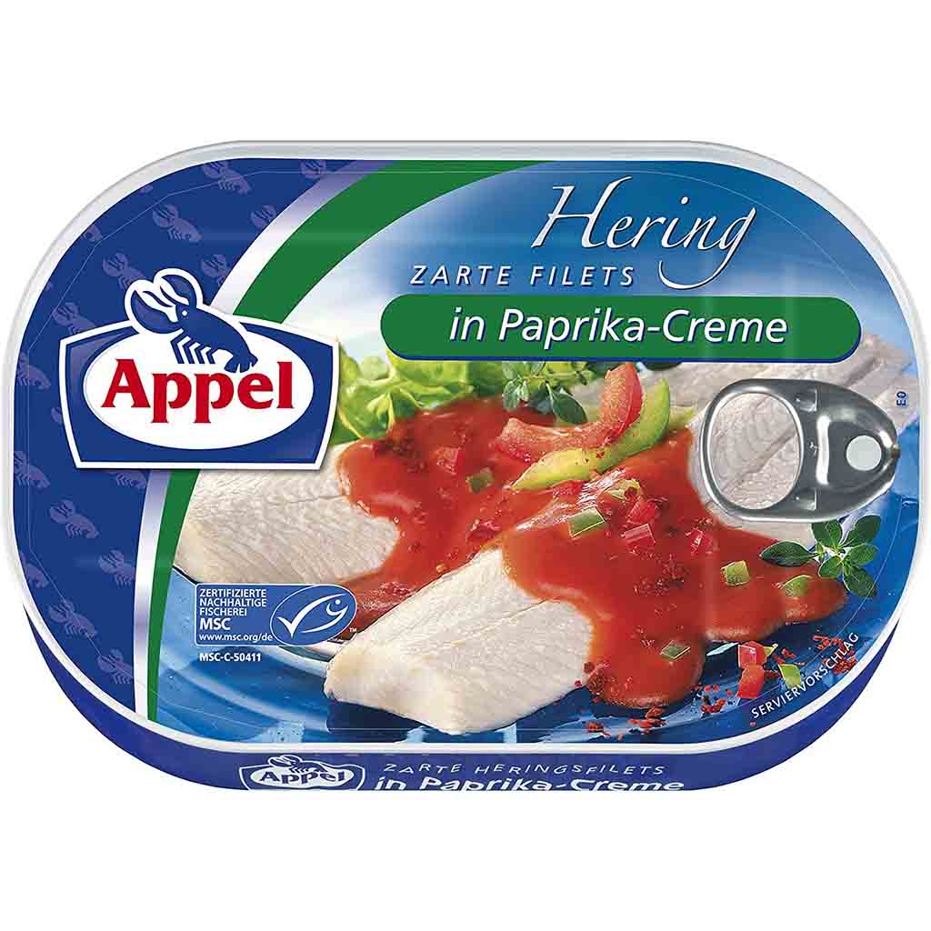 Appel Heringsfilets in Paprika-Creme 2-te Sortierung 200g MHD:1.9.25