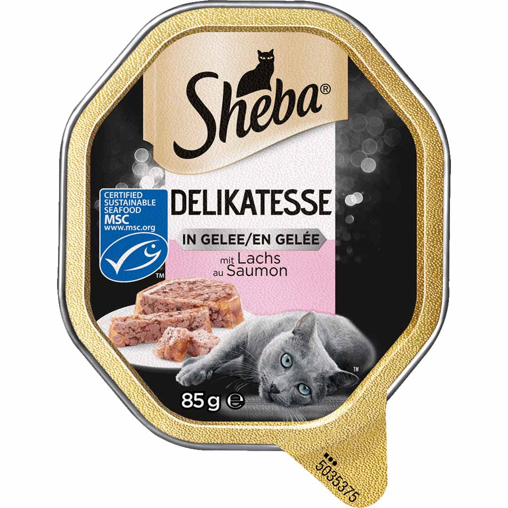 22x Sheba Delikatesse in Gelee mit Lachs á 85g=1870g MHD:17.11.24