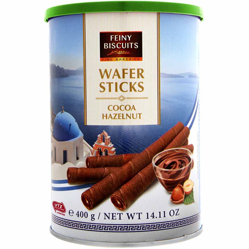 Feiny Biscuits Waffelröllchen mit Kakao-Haselnusscreme 400g MHD:1.5.26