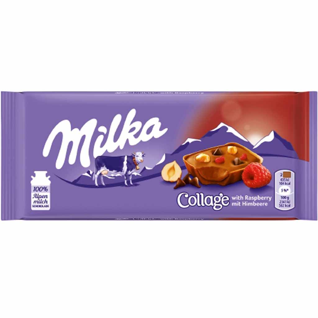 Milka Tafelschokolade Collage Himbeere 93g MHD:16.3.22