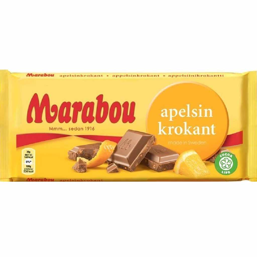 Marabou Tafelschokolade Apelsin Krokant 200g MHD:21.4.22