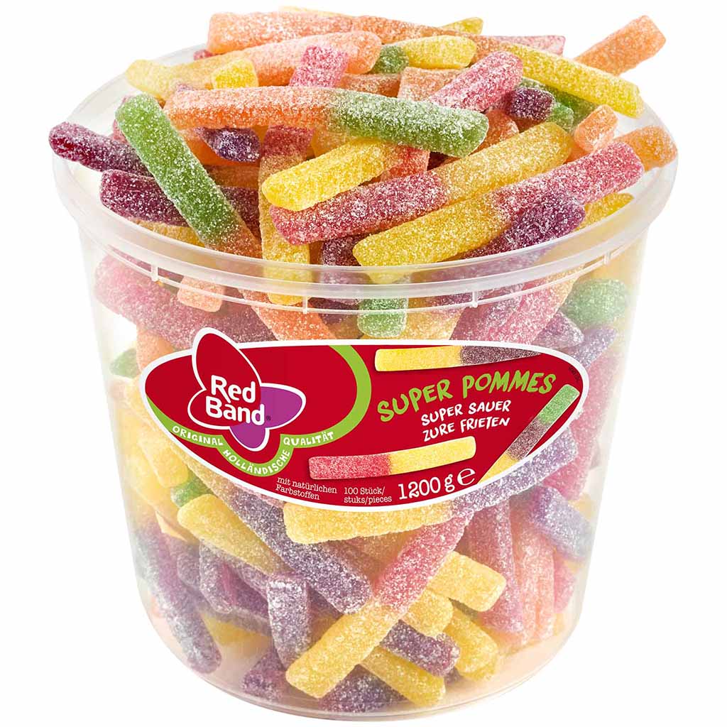 Red Band Fruchtgummi Super Pommes super sauer 1200g MHD:1.11.25