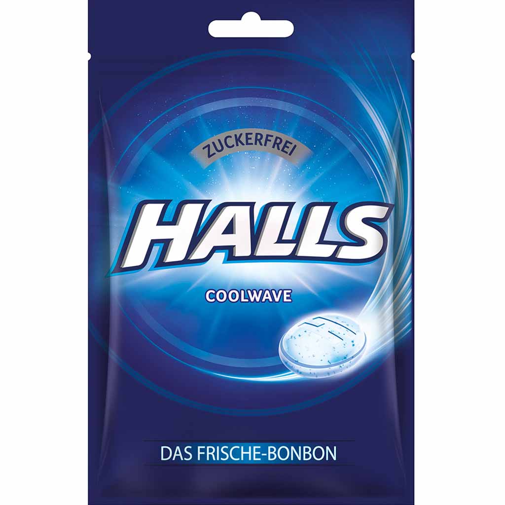 Halls Bonbons Coolwave zuckerfrei 65g MHD:22.7.23