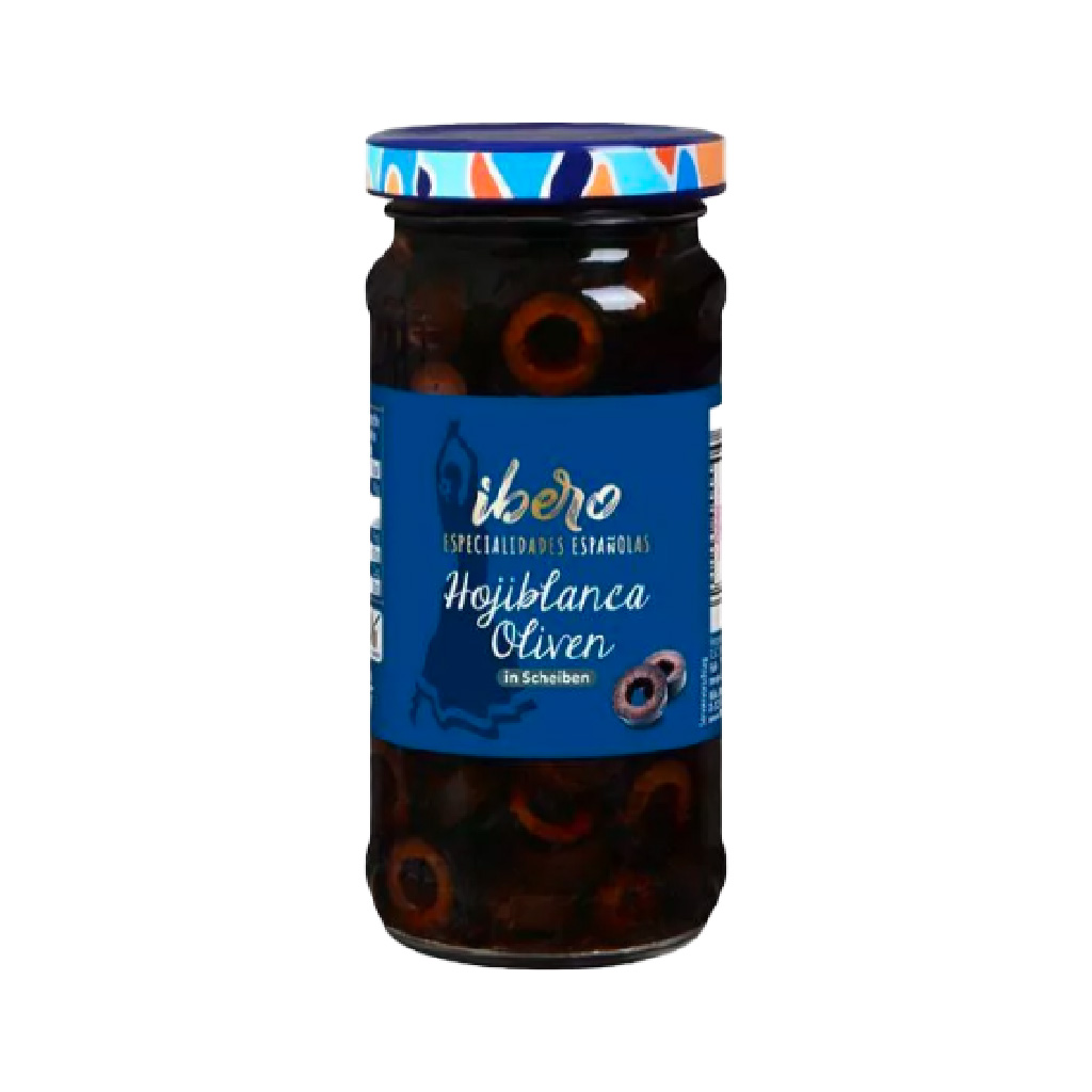 Ibero Geschwärzte Hojiblanca Oliven in Scheiben 105g MHD:1.9.26