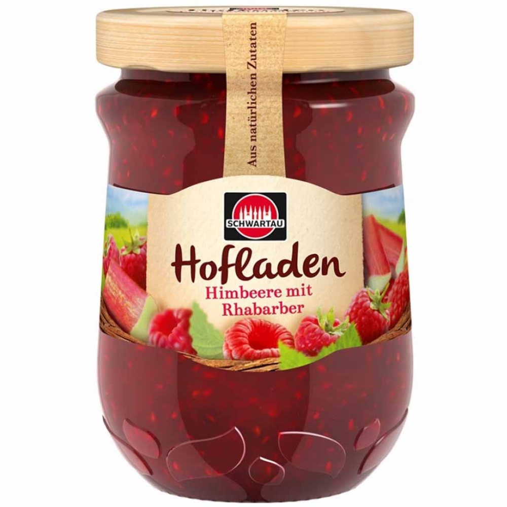 1,2kg Schwartau Hofladen Fruchtaufstrich Himbeere mit Rhabarber (6x200g) MHD:11/19
