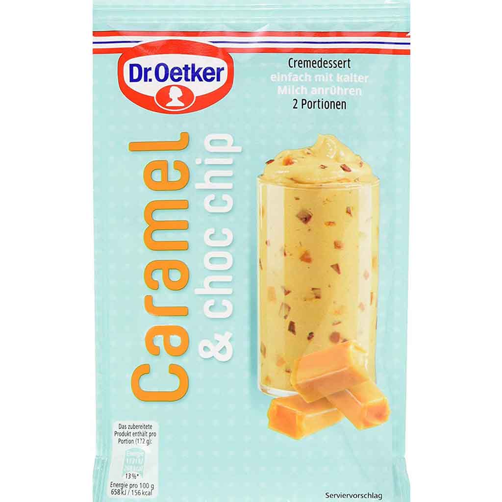10x Dr.Oetker Dessert Karamell & choc chip á 95g=950g MHD:9/19
