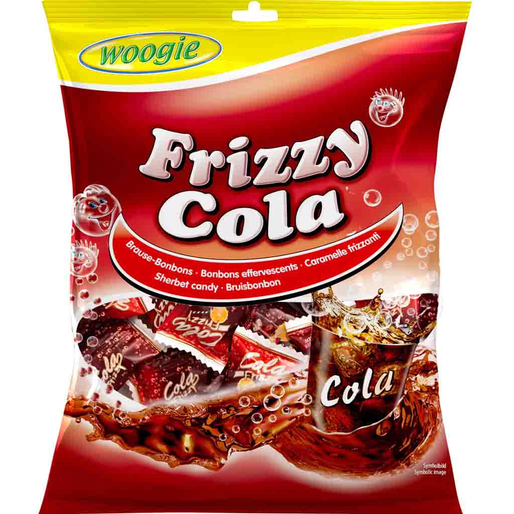 Woogie Frizzy Cola Brause Bonbons 170g MHD:1.4.26