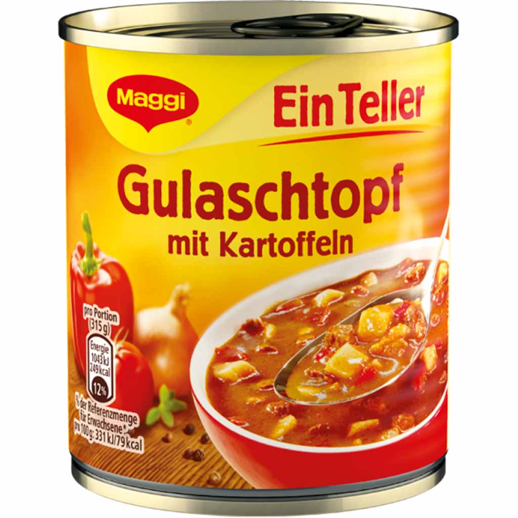 Maggi Ein Teller Gulaschtopf mit Kartoffeln 315g MHD:1.3.24