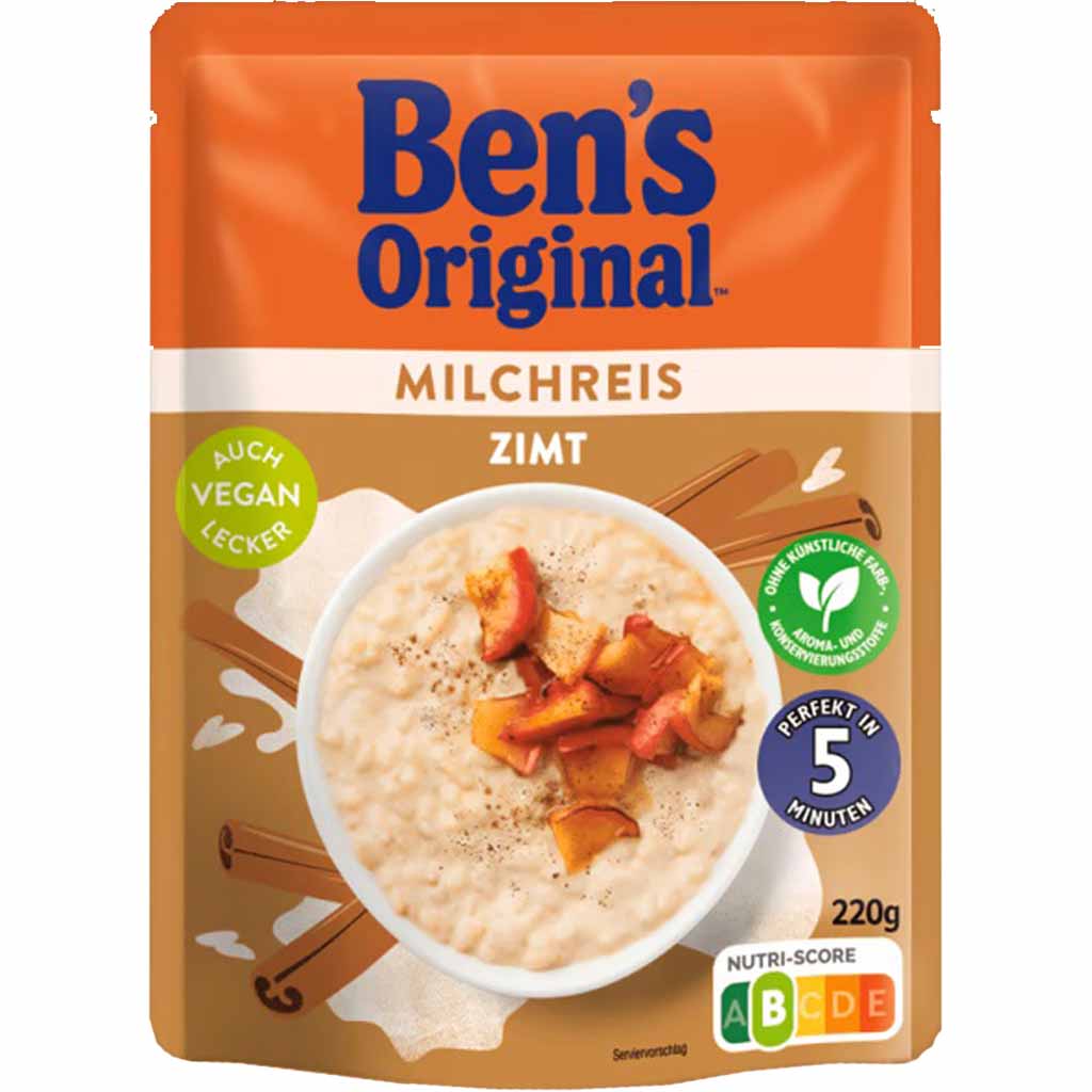 6x Bens Original Express Milchreis Zimt á 220g=1320g MHD:16.4.24