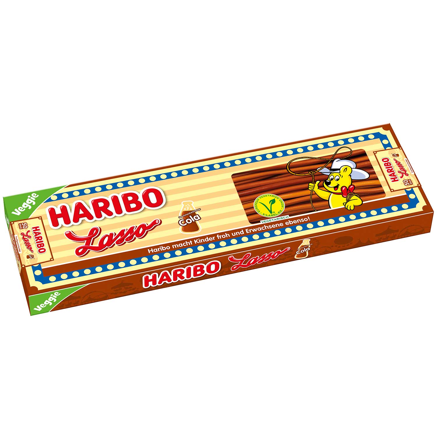 Haribo Lasso Cola Veggie 50x 70g Schnüre = 3,5kg