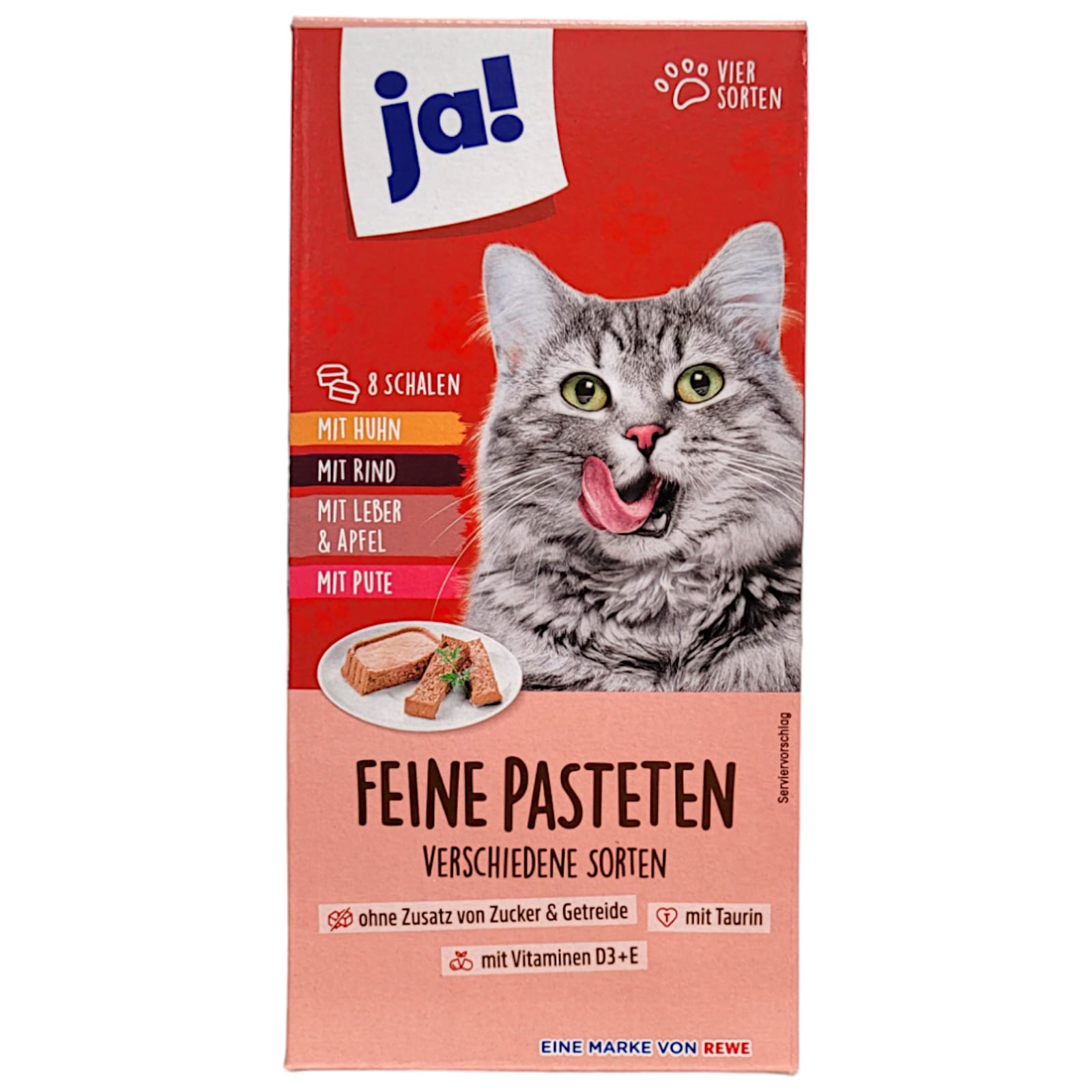 ja! Katzenfutter Pastete (8x100g) MHD:2.4.26