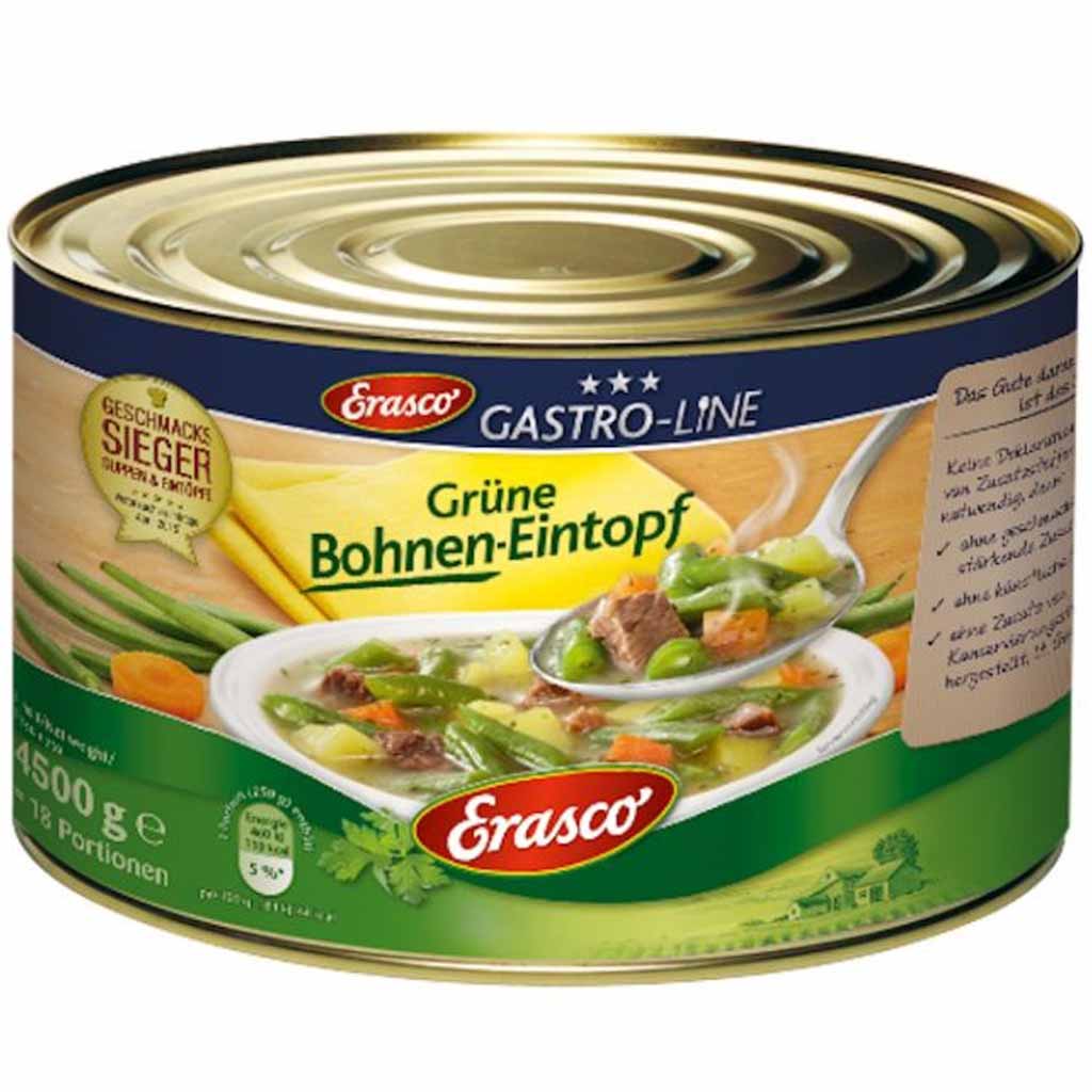 Erasco Gastro-Line Grüne Bohnen Eintopf 4500g MHD:30.12.25