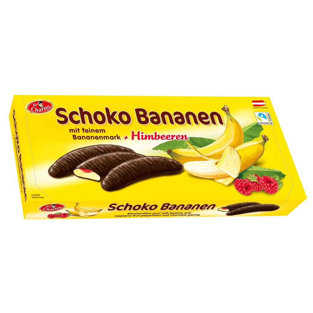Sir Charles Schoko Bananen Banane & Himbeere 300g MHD:30.4.25