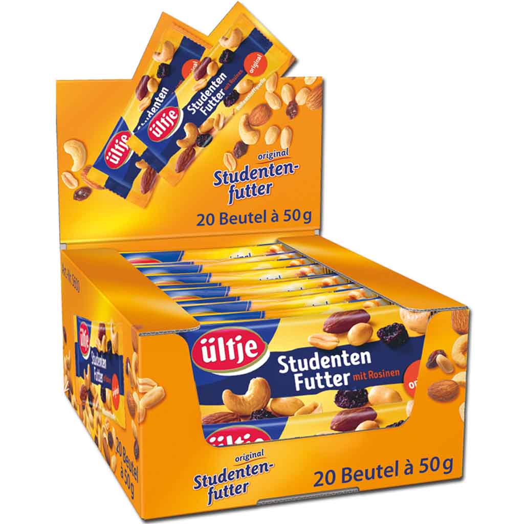 ültje Studentenfutter mit Rosinen 20x50g=1000g MHD:30.4.25