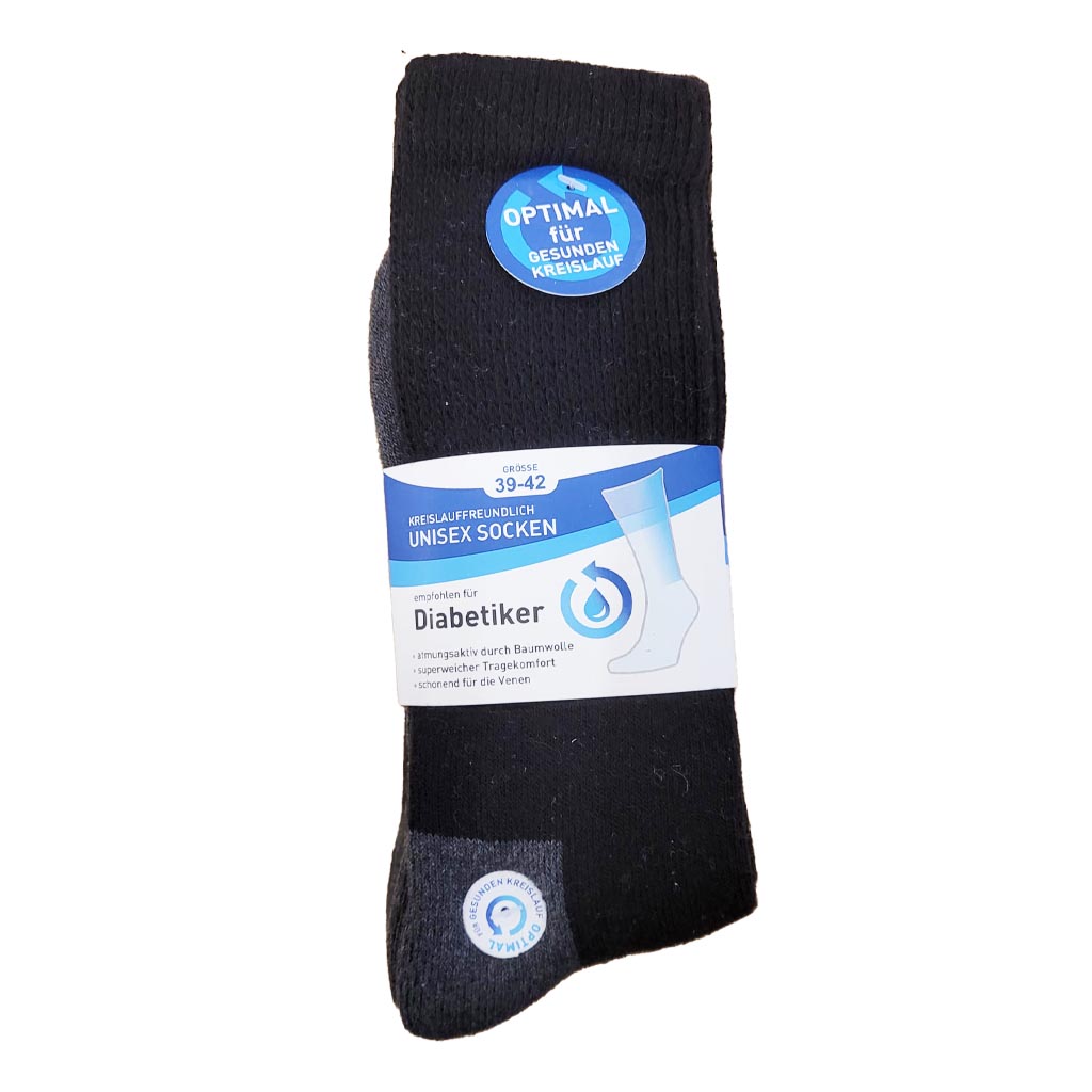 3er Diabetiker Socken Unisex Länger Gr. 35-38
