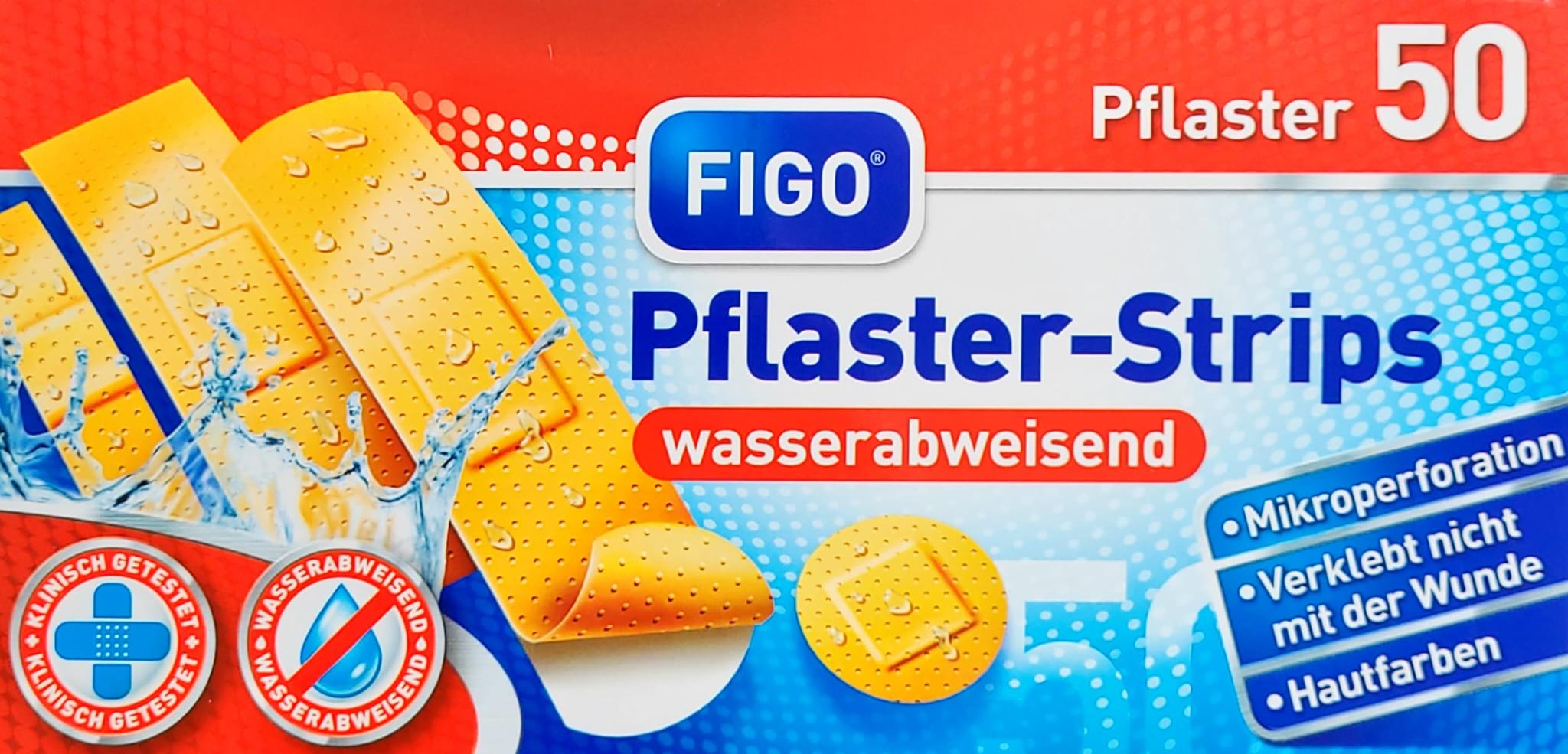Pflaster-Strips 50 Stück Standard wasserabweisend MHD:30.6.26