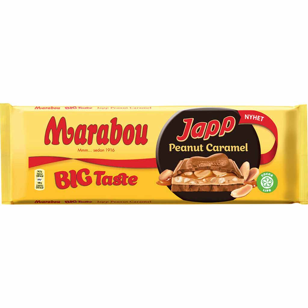 Marabou Tafelschokolade Big Taste Japp Peanut Caramel 276g MHD:28.6.23