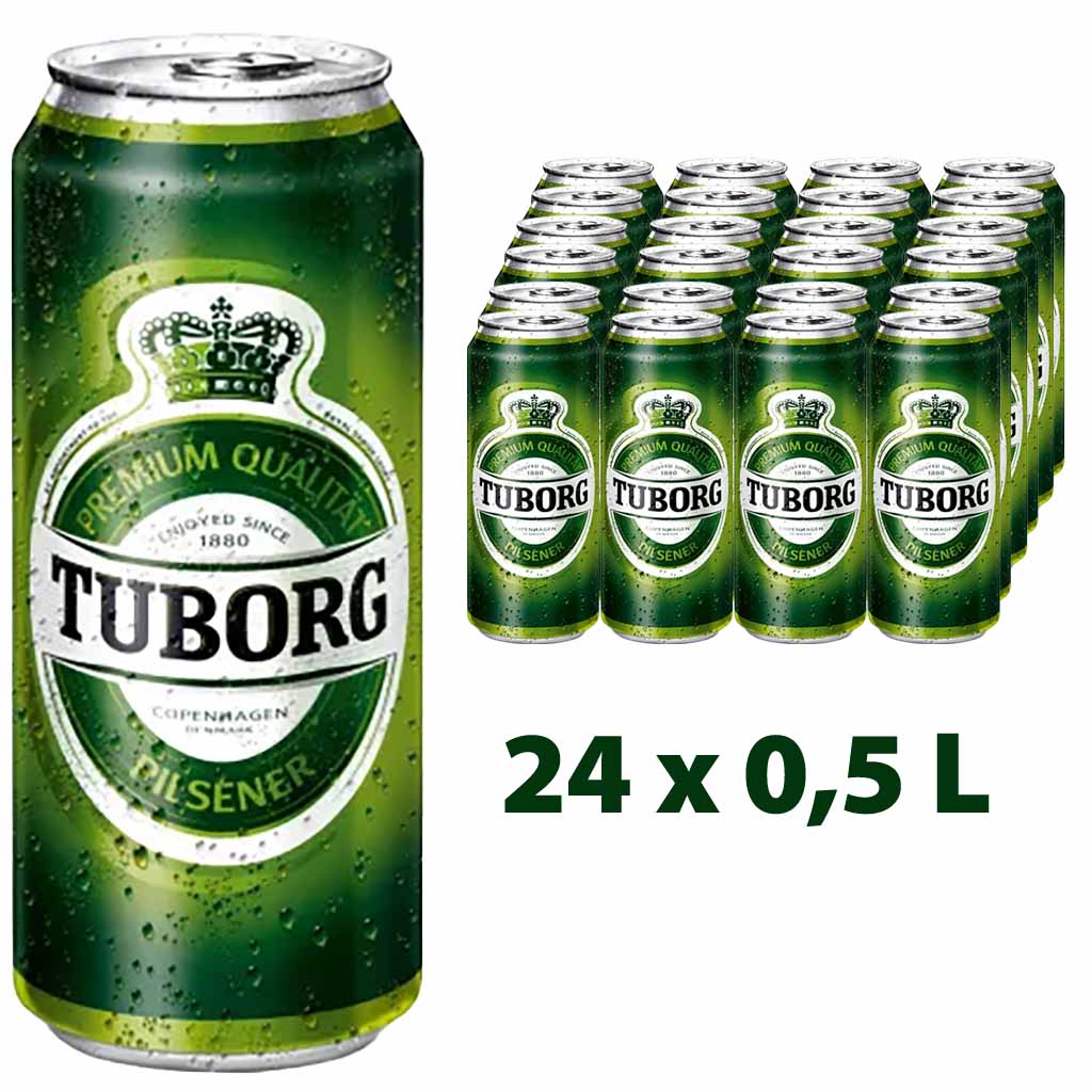 Tuborg Pilsener aus Dänemark 24x0,5L Dosen, 4,9% Vol., 5740700410116, 5740700410123