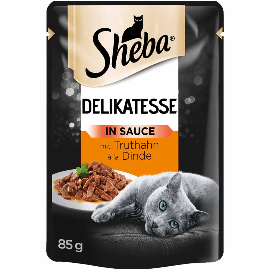24x Sheba Delikatesse in Sauce mit Truthahn á 85g=2040g MHD:20.11.24