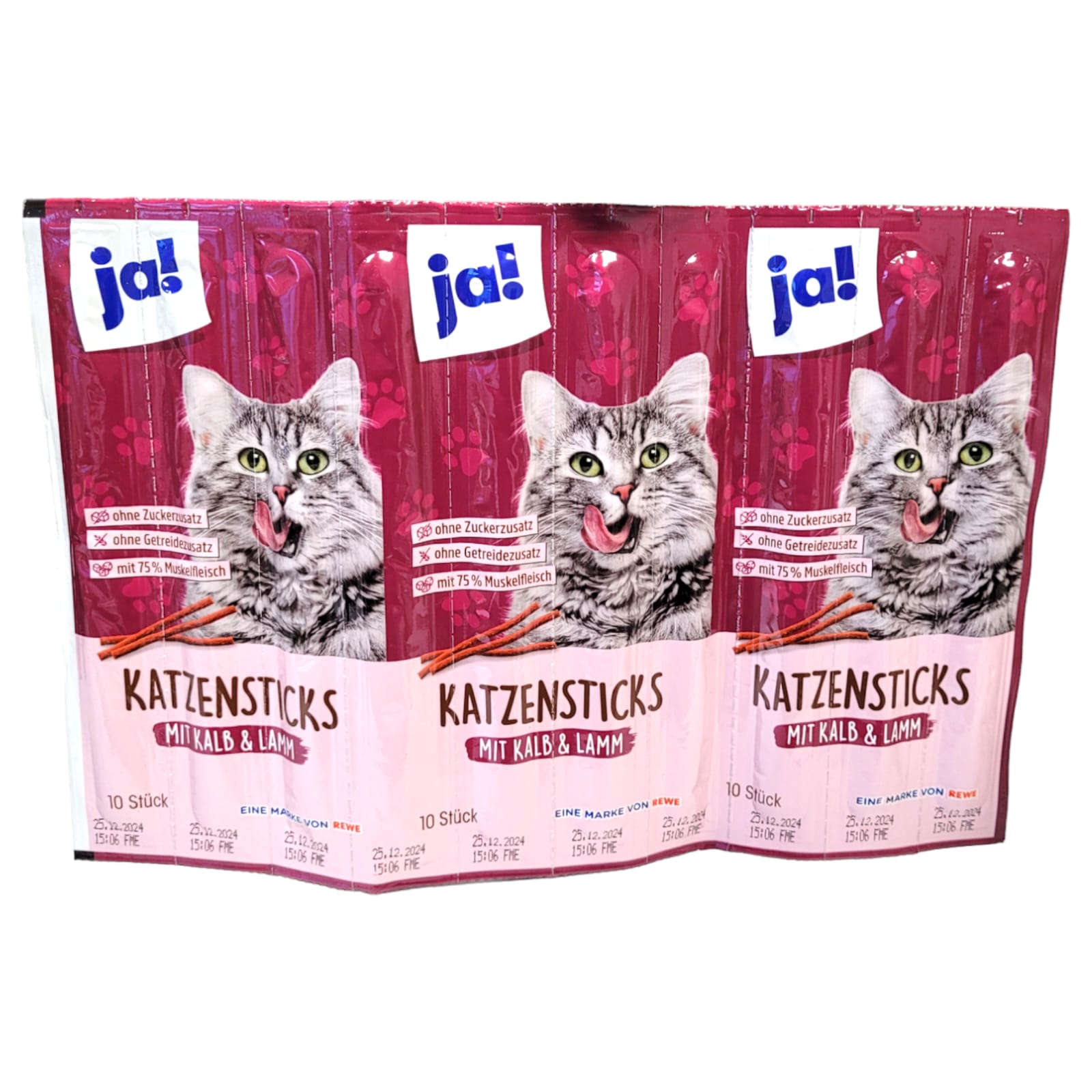 ja! Katzensticks 10 x 5g =50g MHD:9.8.25