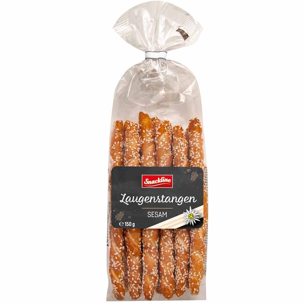 Snackline Laugenstangen Sesam 150g MHD:16.4.25