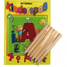 Malbuch klein 64 Seiten mit 6 Buntstiften