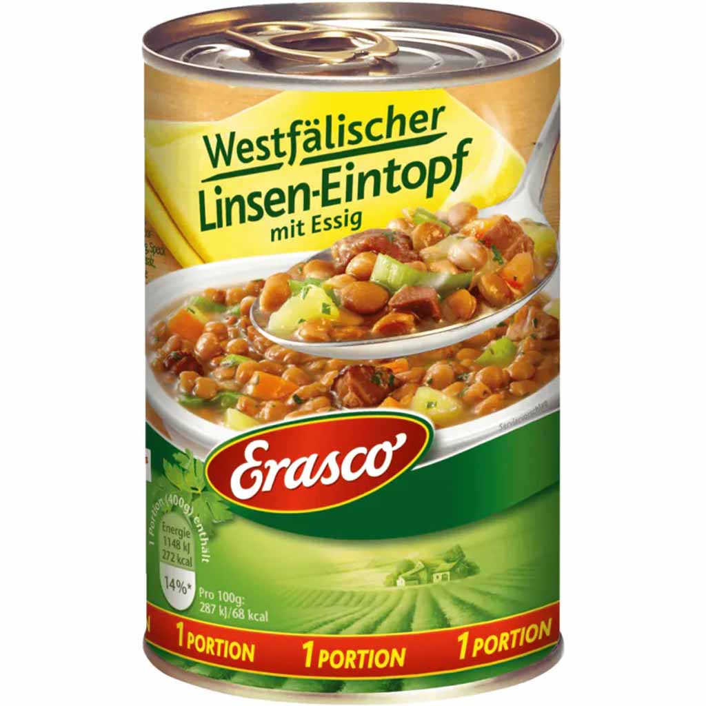 Erasco Eintopf Westfälischer Linseneintopf 400g MHD:30.12.27