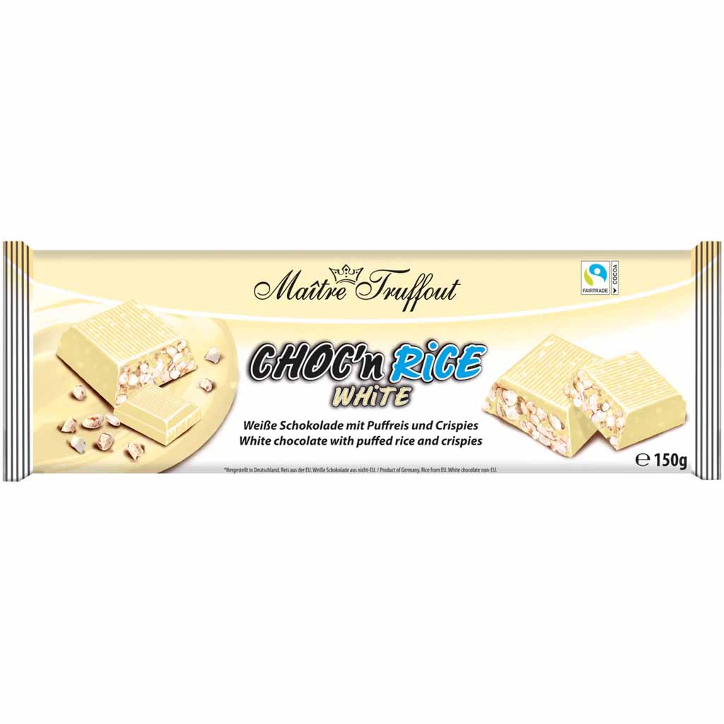 Maitre Truffout Choc n Rice weiße Schokolade Puffreis 150g MHD:28.2.25