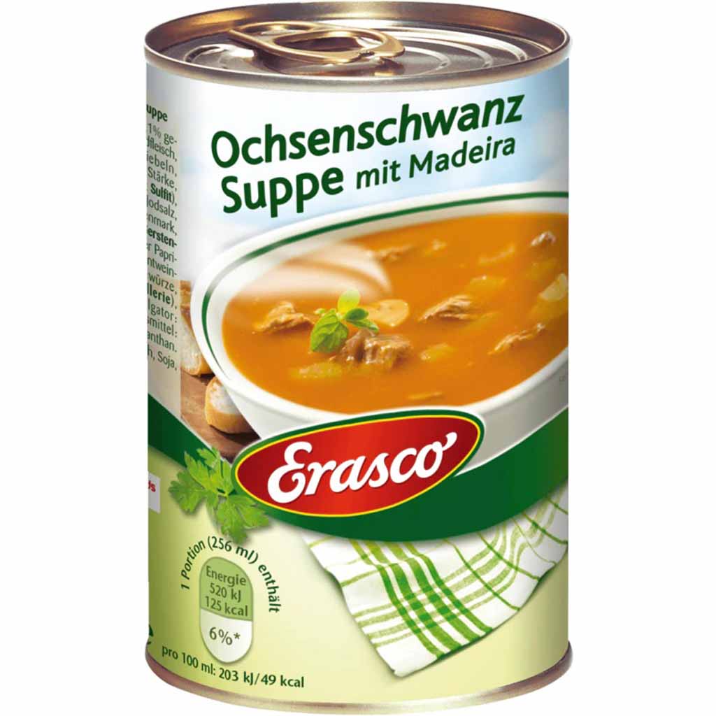 Erasco Suppen Ochsenschwanz Suppe 385ml MHD:30.12.27