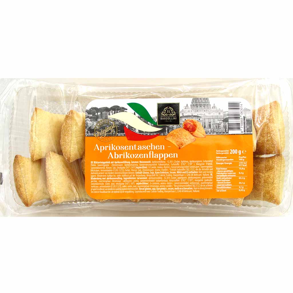 Bardollini Aprikosentaschen Blätterteig Gebäck 200g MHD:18.1.24