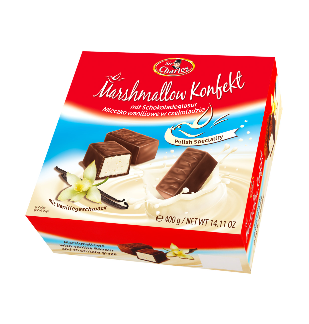 Sir Charles Marshmallow Konfekt mit Schokoladeglasur 400g MHD:19.6.25