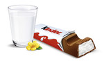 Kinder Schokolade Riegel mit Milchglas