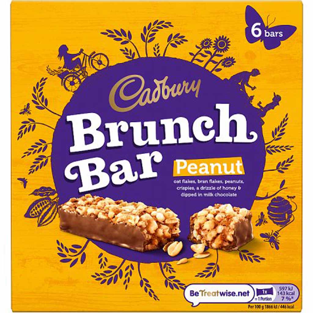 6x Cadbury Protein Riegel Brunch Bar Peanut 5er Pack á 160g=960g MHD:16.7.20