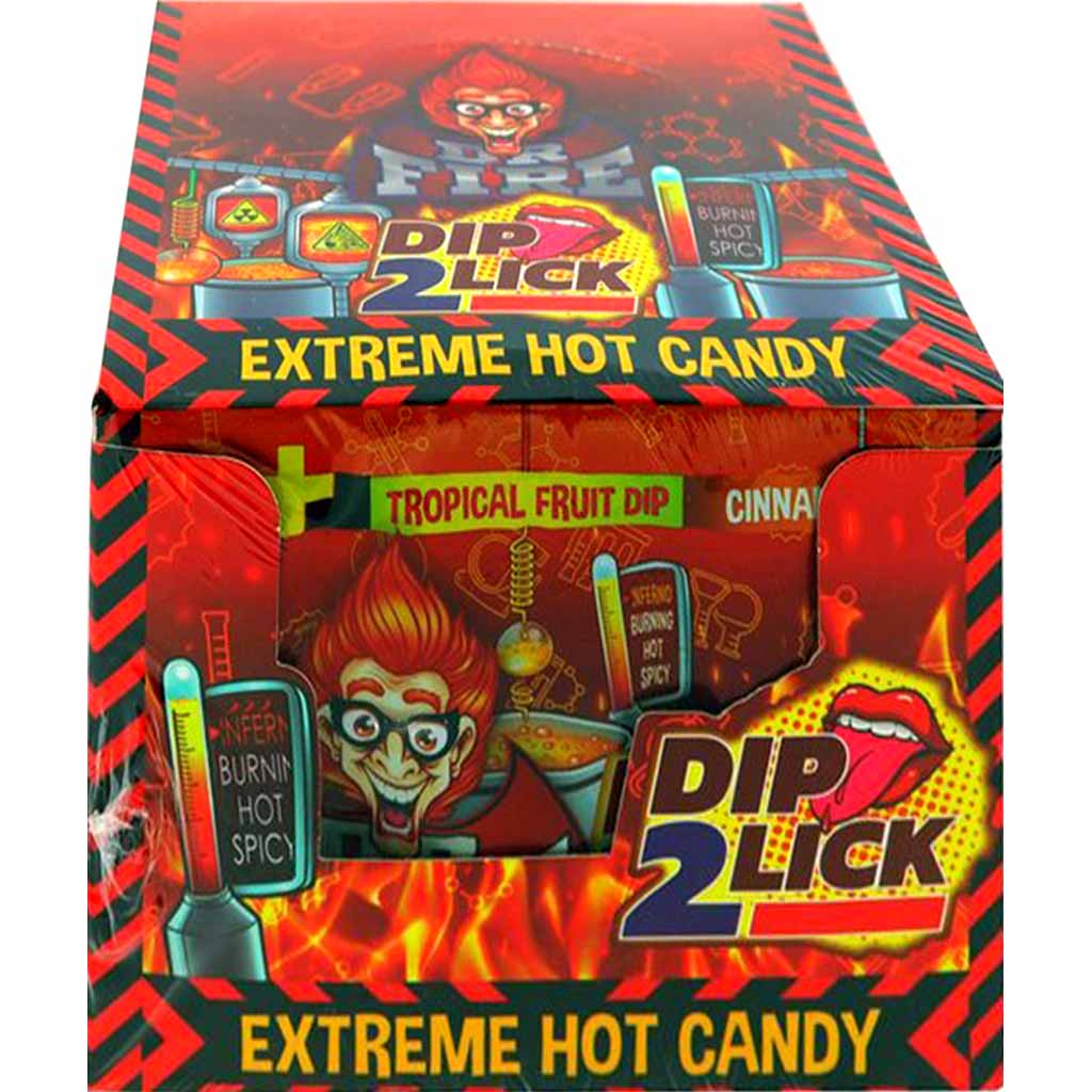 24x Dr. Fire Dip 2 Lick Hot Brause und Lollis á 18g=432g MHD:5.12.23