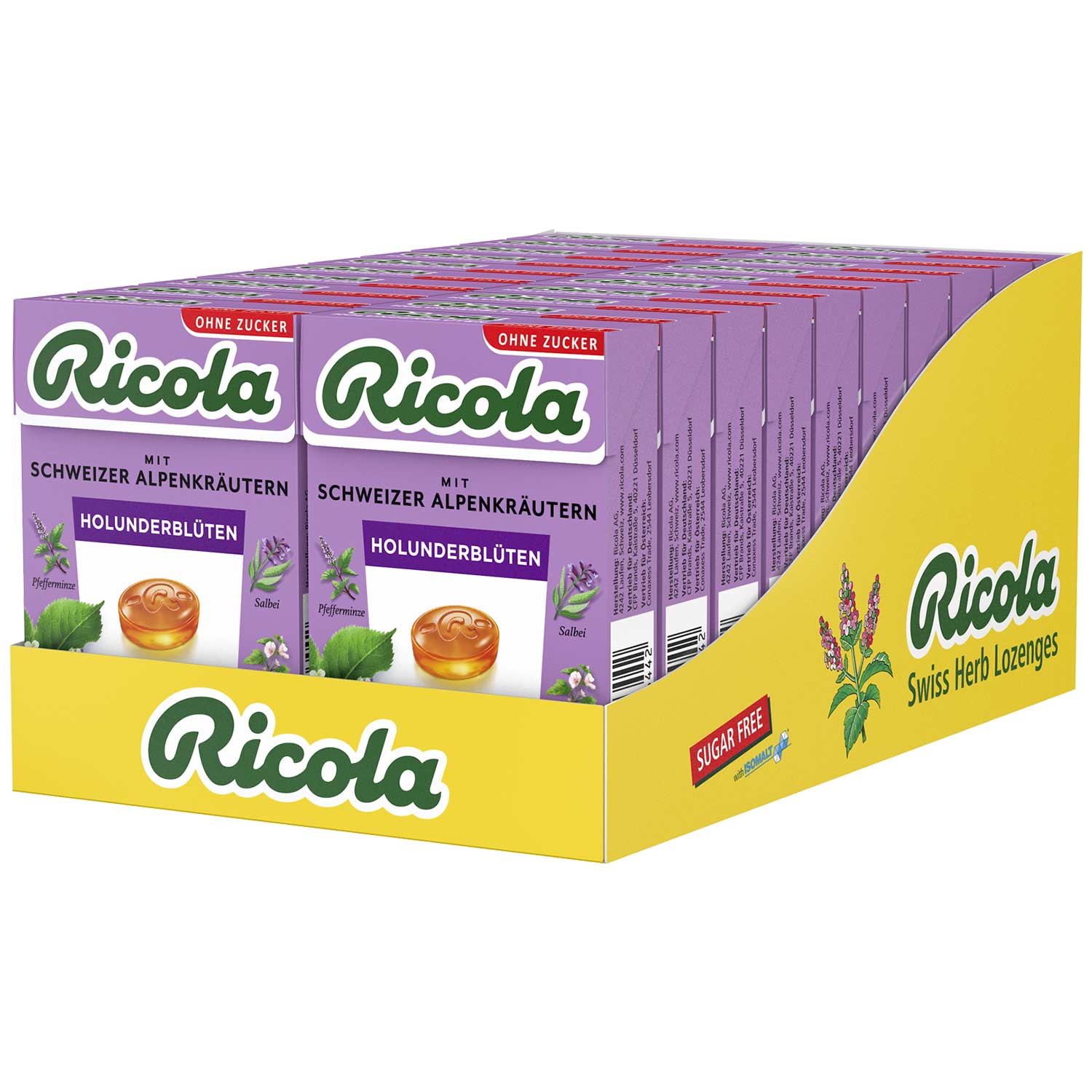 Ricola Holunderblüten Bonbon Zuckerfrei, 20 x 50g MHD:31.3.26