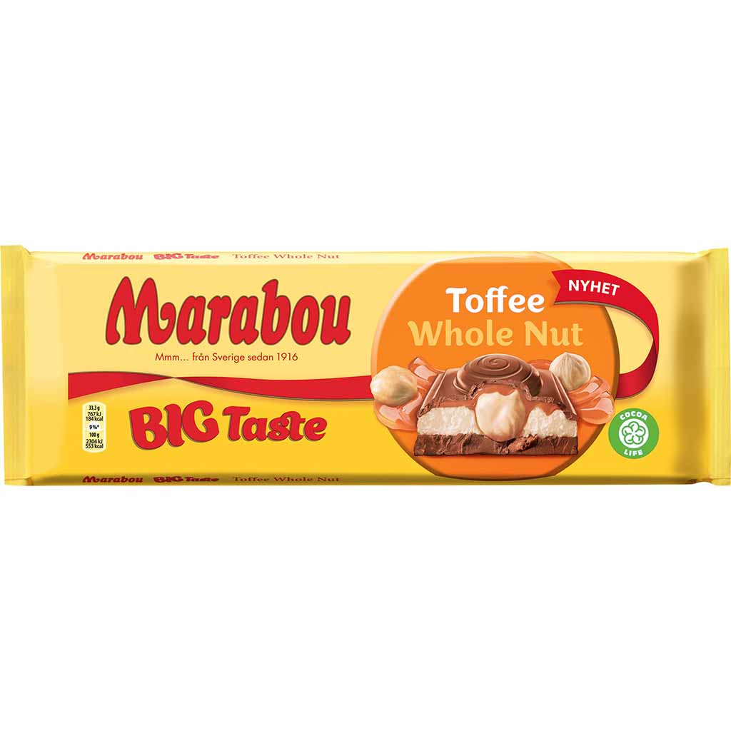 Marabou Tafelschokolade Big Taste Toffee ganze Nuss 300g MHD:25.5.23
