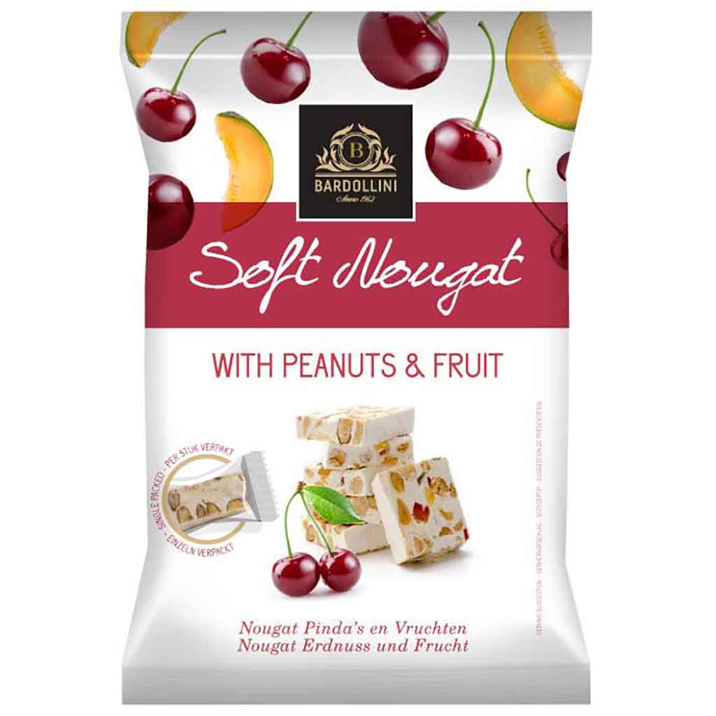 Bardollini Soft Nougat mit Erdnüssen & Frucht 160g MHD:21.4.23