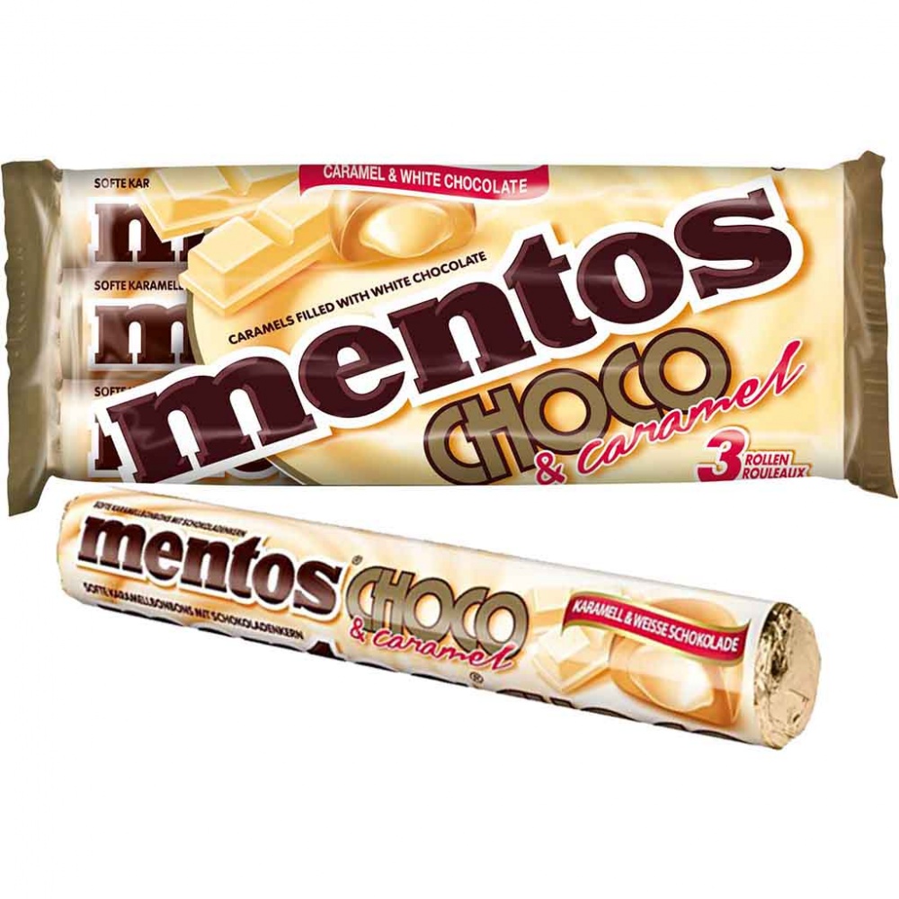 15x Mentos White Choco & Caramel á 38g=570g MHD:11/19