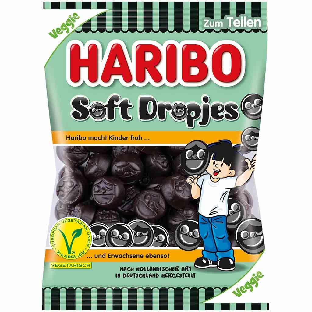 Haribo Soft Dropjes 175g MHD:30.9.23