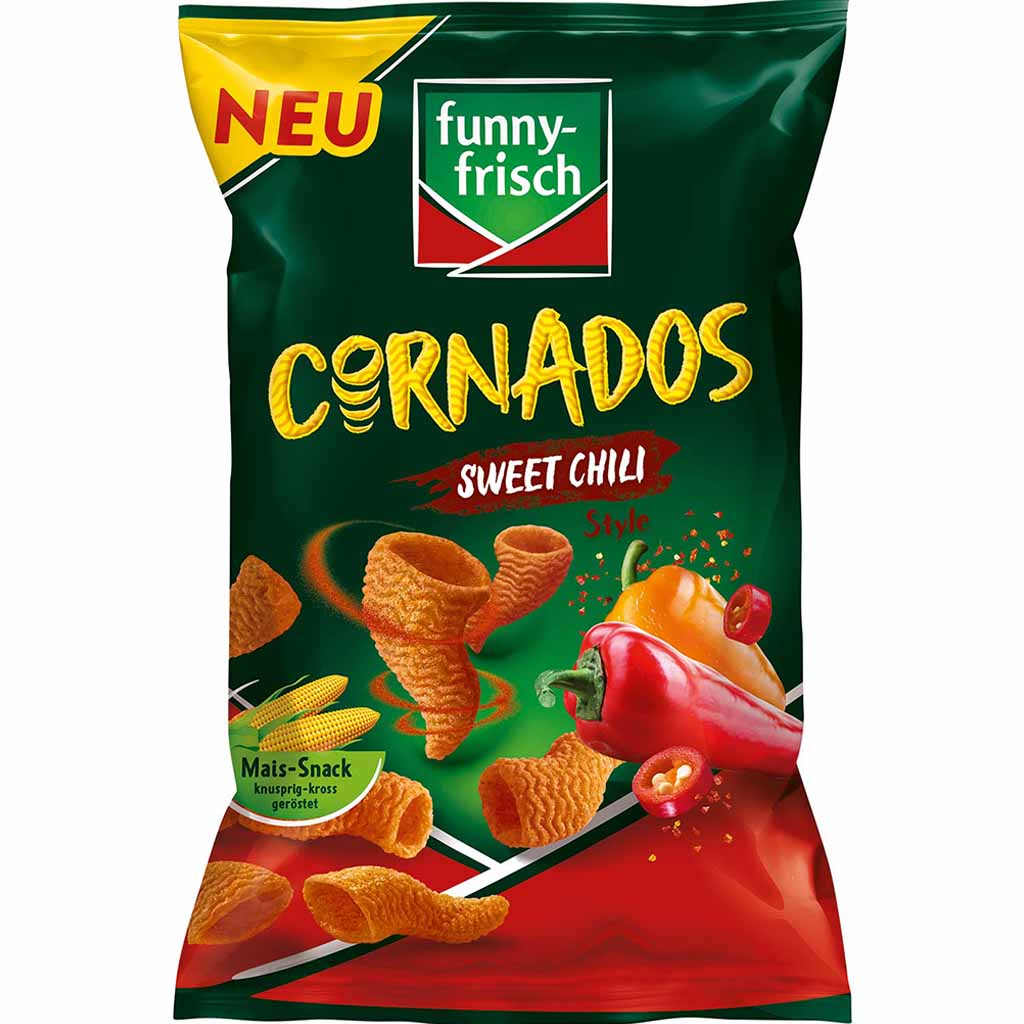 funny frisch Cornados Sweet Chili Style 80g MHD:7.10.24