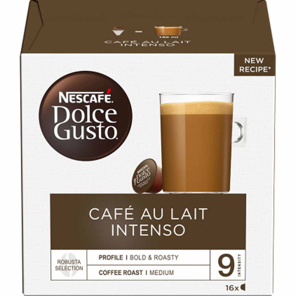 Nescafe Dolce Gusto Kapseln Cafe au Lait Intenso 16 Tassen 160g MHD:30.10.22