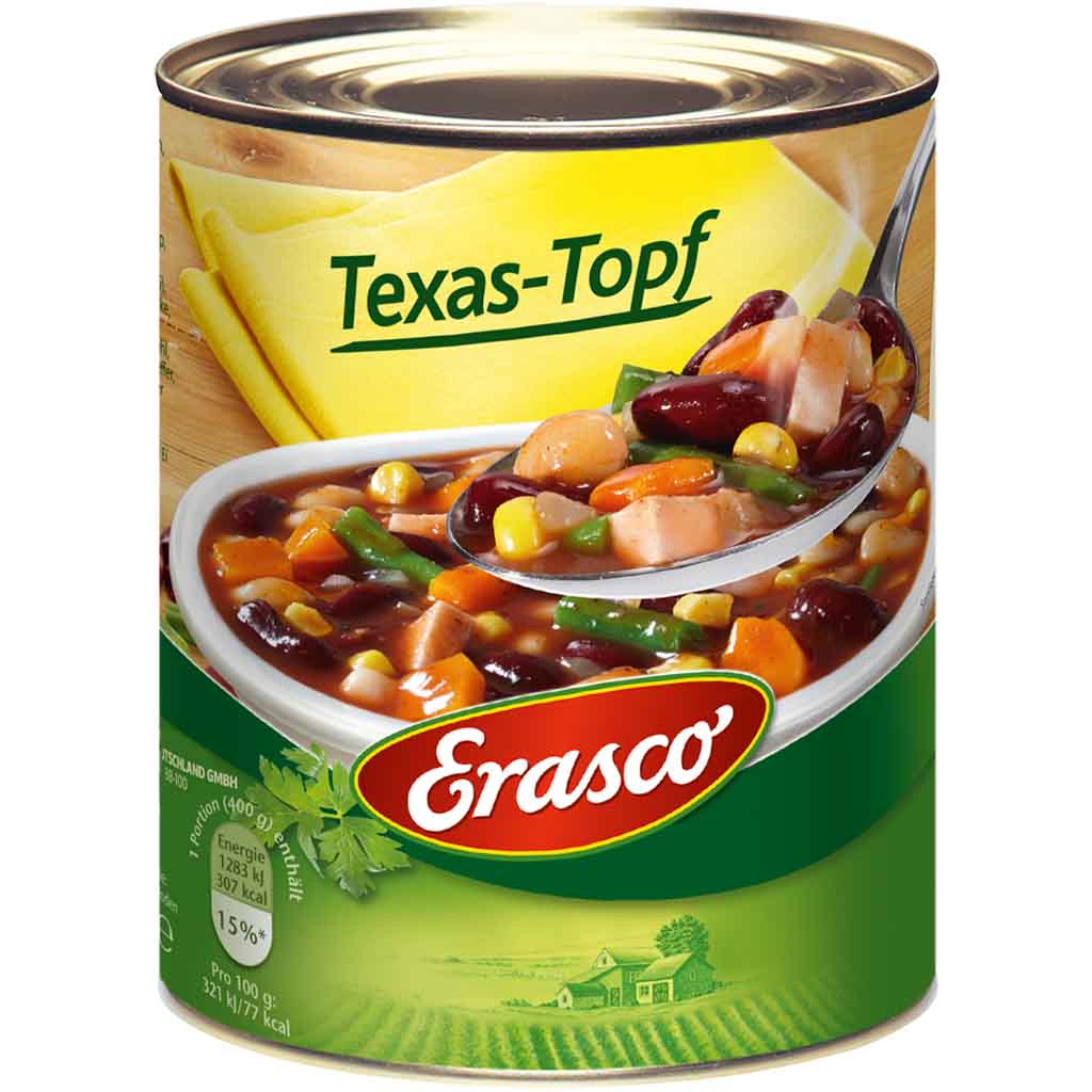 Erasco Eintopf Texas-Topf 800g MHD:30.12.27